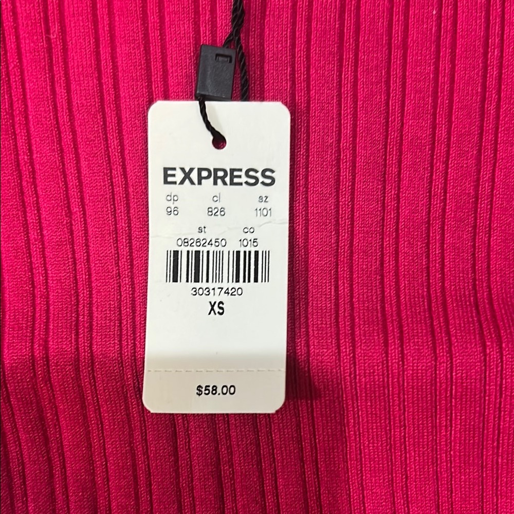 Express Red Ribbed Sweater - Picture 3 of 10